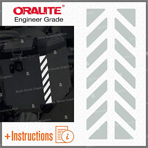 2pcs Adhesivos Reflectantes Compatible Avec Touratech Bolsas Laterales Aluminio (White 011)