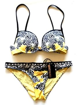 Roberto Cavalli costume bikini push uo + slip donna modello C7BF22160 giallo tg. 40/s