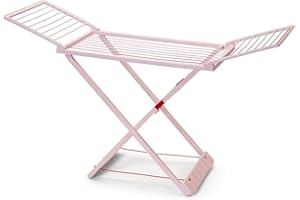 Dekohome Séchoir Étendoir à Linge Pliable avec Ailes Rose, Surface de Pose de 20 m, fabriqué en résine résistante, avec Verrouillage de sécurité, résistant au Soleil et aux intempéries