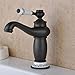 Produktbild Thatch Waschtischarmatur Wasserhahn Spültisch Küche Waschtisch Waschenbecken Bad Schwarz Bronze kontinentalen blaue und weiße Porzellan waschen Waschbecken Wasserhahn Kupfer Mischung heißen und kalten Wasserhahn Einlochmontage Waschtischmischer