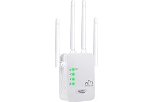 GENERICO Ripetitore WiFi Extender Potente1200Mbps,4 Antenna, Dual Band 2.4G / 5G Amplificatore wifi,2 Porte LAN,Estensore Wi Fi per Casa e Ufficio,con Video Tutorial,Installazione Facile (330)