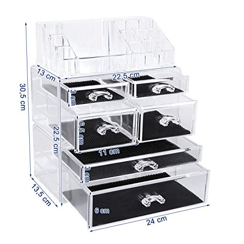 Songmics Kosmetik Aufbewahrung Organizer gro Acryl Schubladen JKA008 - 7