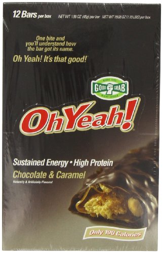 ISS Research Oh Yeah! Protein Bar Chocolate Caramel 1.59oz bars, 12 count