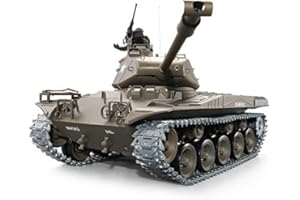ES-TOYS Tanque teledirigido con función de disparo M41 A3 Walker Bulldog Heng Long 1:16 con R&S, engranaje de metal y cadenas de metal -2,4 GHz V7.0 -PRO