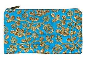 Kuber Industries Embroidery Women Hand Purse Wallet For Party, Wedding, Dating (Blue) (HS39KUBMART022032)