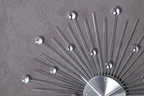 Extravagante Wanduhr SUNBURST mit Kristallen 50cm Uhr Uhren Küchenuhr - 7