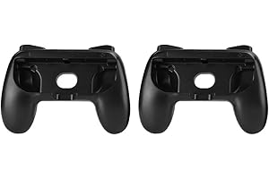 PUSOKEI Boîtier de poignées de Jeux ergonomiques, ABS Anti-Usure Game Grips Controller Housse de Protection pour Interrupteur (2 pièces Noir)