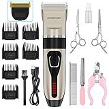 zubehör für hunde 🐶[2 SCHARFE KLINGEN]：Die 26-Zähne Klinge des Tierhaarschneider geeignet für raue, dichte, kurze Haare; und die 33-Zähne Klinge eignet sich eher zum Schneiden von schlanken Haare. Titan-Spitzwinkelklinge kombiniert mit der beweglichen Keramikklinge für sanftes und effizientes Schneiden.