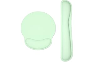 Dapesuom Tastatur-Handballenauflage und Mauspad mit Handgelenkstütze, Memory-Schaum-Handgelenkauflagen für Tastatur und Maus, ergonomisches Handgelenkpolster mit rutschfester Unterseite, Seegrün