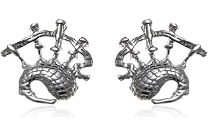 Alexander Castle 925er Sterlingsilber Ohrringe mit schottischer Dudelsackmotiv 9 mm x 9 mm Ohrstecker mit Schmuckschatulle – Schottische Geschenke für Frauen, Mädchen und Teenager