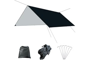 Azarxis wodoodporny hamak namiot kempingowy, namiot przeciwdeszczowy ślad ślad schronienie zadaszenie żagiel przeciwsłoneczny tkanina markiza na kemping piesze wycieczki wędrówki z plecakiem plaża piknik - dołączone linie facetów i paliki