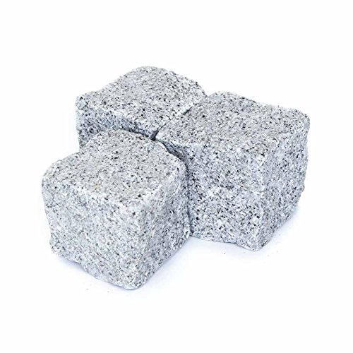 Preisvergleich Produktbild Kopfsteinpflaster Granit Hellgrau, Granitpflaster hellgrau, Pflastersteine Granit hellgrau, in 1000kg Big Bag oder Holzkiste