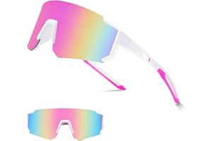 Ruikdly Lunette de Cyclisme Homme Lunette Velo Route Lunette de Vitesse Lunettes de Protection Cycling Glasses Lunettes Soleil UV400 pour Course à Pied Cyclisme Pêche Course Hommes Femmes