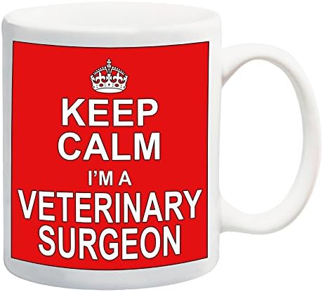 Keep Calm I'm A Veterinary Surgeon Red Mug Gift Present Vet