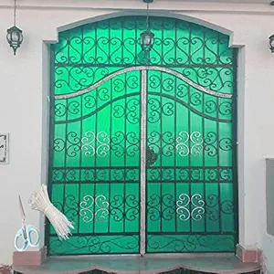 SAI Balaji UV Resistant 3 X 5 Feet PVC Gate Sheet_Grill Sheet_Gate Covering Sheet_Balcony Saftey Sheet_Privacy Sheet_Green Color_with 1 Scissor_50 Tags SBLST8