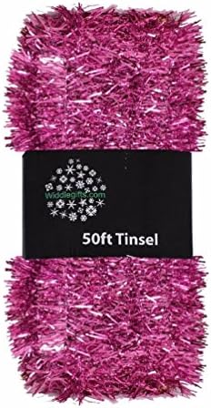 Christmas Tree Decoration 50ft x 3cm Tinsel Great Value - Pink