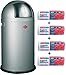 Produktbild Wesco Pushboy 50-Liter Mülleimer silber + 56 Stück optimal passende Müllbeutel