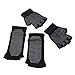 Produktbild BESPORTBLE Mode Frauen Yoga Socken fünf Finger Silikon Punkte Rutschfeste Handschuhe mit Baumwollsocken Sport Fitness Halbe Fingerhandschuhe (Y041-Schwarz, freie Größe)