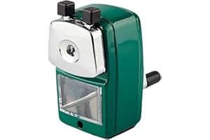 FIACVRS Temperamatite manuale da scrivania, per scuola, ufficio, scrivania, per bambini a manovella, rotatorio per studenti (verde)