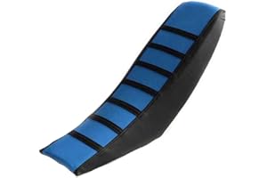 ZCHUI Housse de selle de moto tout-terrain universelle en PVC souple durable antidérapant rayé coussin épais pour moto hors-route Yamaha pour Honda, bleu
