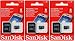 Lot of 3 Sandisk 8GB MicroSD SDHC Class 4 TF Memory Flash Card SDSDQM-008G-B35A Pack + 3 Jewel Cases RS.1447.00