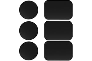 WOOXDYUK 6 szt. Samoprzylepna metalowa płytka do telefonu Okrągłe kwadratowe metalowe płytki z klejem 4 mm do magnesów uchwyt na telefon samochodowy akcesoria samochodowe