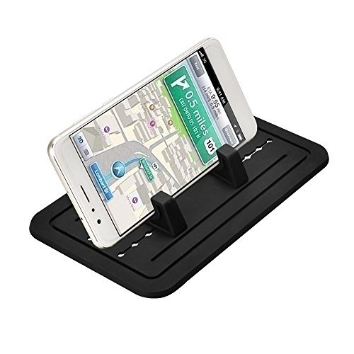 aceyoon Antiscivolo Cruscotto Silicone Universale Car Dashboard Mount Nero Supporto Auto Smartphone for iPhone 7 / 7 Plus / 6 / 6 Plus / SE / HTC / Samsung