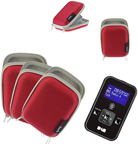 Navitech Portable Red Hard Water Resistant mp3 / Mini DAB FM Digital Music Player Radio Case/Cover Compatible With The Sony SRF-M85V S2