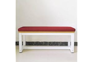 Waigg Kii Thick Dining Bench Cushion Pad 2/3 Seater Indoor Outdoor,100/120cm Garden Bench Seat Cushion Pad Replacement Mat for Patio Swing (150x35x3cm,Red)