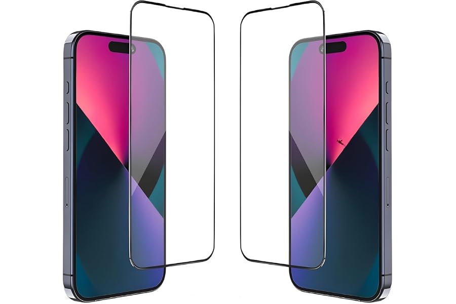 2 Pack 9D Tempered Glass Screen Guard Protector for iPhone 13, 14, 15, 16, 17 I Pack of 2 I Twin Pack I Pack of 2 I Premium E