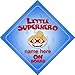 Little Superhero Blue On Board Personalised Car Sign New Baby / Child Gift / Present