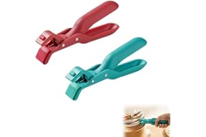 MAIKAIBUZI Multi-Purpose Anti-Scald Bowl Holder Clip,Anti-Scalding Hot Plate Tongs Bowl Clips,Silicone Non-Slip Heat Insulation Anti-Scald Clip,Hot Plate Gripper Tongs,Hot Bowl Gripper Clips (Green+Red)