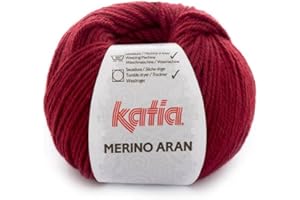 Lanas Katia Merino Aran Ovillo de Color Granate Cod. 51