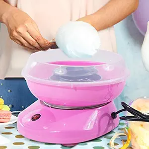 TOAVI Cotton Candy Maker Machine Electric Sugar Floss Homemade Hard & Sugar Free Candy with Detachable Splash Guard + Sugar Spoon+ 10 Bamboo Sticks for Kids, Carnival Party, Kitchen Bakery Snacks