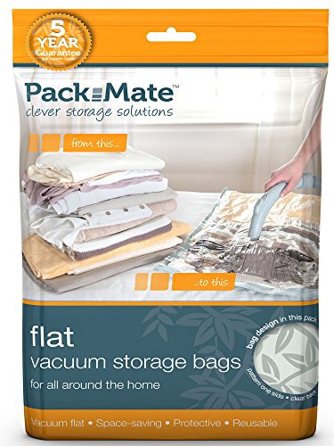 Packmate ® 2 Jumbo-Vakuumbeutel zur platzsparenden Aufbewahrung - für Kleidung, Bettdecken, Bettwäsche u. v. m. - 90 x 110 cm - 2 Stück