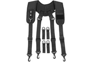 SOUIWUZI Bandes d'attente de courroie d'outil, bretelles de travail robustes pour hommes, bretelles de type x élastique réglables Noir