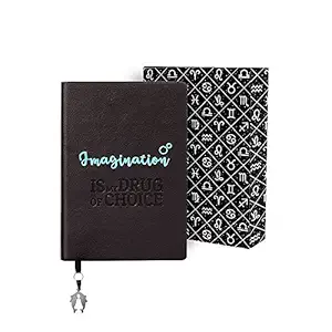 Doodle Zodiac Sign Pisces Diary Notebook - Size B6, Ruled Pages 192, 80 GSM (Black)