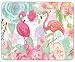Produktbild tumeimei rutschfest Gummi Mauspad & #-; leuchtende Farben Watercolor Flamingo und Blumen Mauspad (24,1 x 20,1 cm)