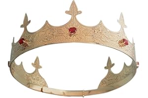 LEEMASING Corona da uomo regolabile, corona rotonda completa per matrimoni, compleanni, balli studenteschi, accessori per feste in costume