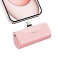 iWALK Mini Portable Charger 4500mAh,USB-C 20W Power Bank with Fast Charging,Compatible with iPhone 16 Pro Max/16 Pro/16/15,Samsung Galaxy S24 S23 Series,LG,HONOR,Xiaomi,iPad,AirPods and More,Pink