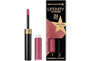 ‎MAX FACTOR Max Factor Lipfinity Lip Colour Rising Stars Collection, 84 Rising Star, langanhaltender Lippenstift + feuchtigkeitsspendender Top Coat, bis zu 24h Halt, mit präzisem Applikator, 2.3 ml + 1.9 g