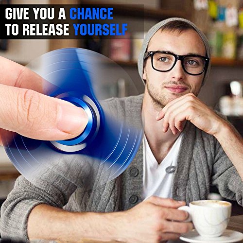 Fidget Hand Spinner, Samione Fidget Hand Spinner Fidget Toys Hand Spinner Finger Spielzeug für Kinder und Erwachsene Spielzeug Geschenke (Blau) - 7