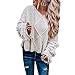 Produktbild TianWlio Frauen Langarmshirt Bluse Hoodie Pullover Langarmshirt Kapuzenpullover Sweatshirt Herbst Lässig Gestrickt Aus der Schulter Pullover Lose Langarm Pullover