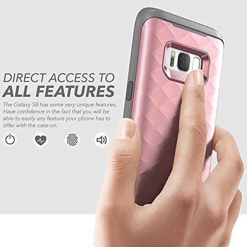 Carcasa Clayco  Hera Series  Para Galaxy S8  Plus  Carcasa Resistente con Protector de Pantalla Integrado Para Samsung Galaxy S8  Plus  Version 2017   Rose-oro 