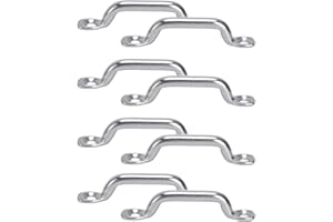 KSOIQPU 8 Stück Edelstahl Augplatten Kit, Befestigungshaken, Unisex Erwachsene, Outdoor-Enthusiasten, 5 mm Griffbreite, 60 mm Länge, 4 mm Loch, Vielseitig, Hochwertige Materialien, Silber, Größe A