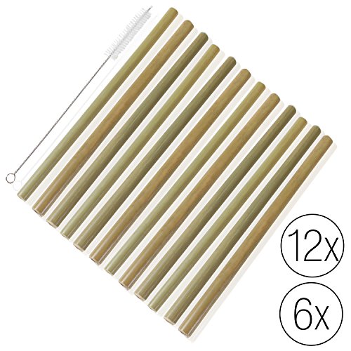 Amazy Bambus Trinkhalm (12er Set) – Die exotische und wiederverwendbare Alternative zum gewöhnlichen Strohhalm - 2
