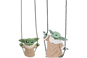 FYDZBSL 2pcs Baby Yoda Auto Oscillante Ornamento Baby Yoda Ornamenti Specchietti Retrovisori Auto Ornamento da appendere per auto carino altalena Anime Auto Decorazione Ornamento