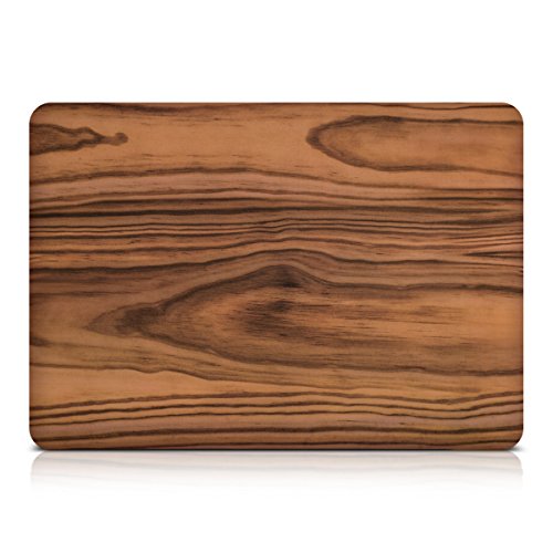 kwmobile Hardcase Laptop Hülle für Apple MacBook Air 13″ (ab Mitte 2011) – Holz Maserung Design Braun dünne gummierte Schutzhülle Cover Case Tasche - 2