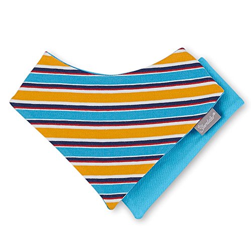 Sterntaler - Triangle scarf striped with velcro baby, blue and yellow - 1blau-gelb