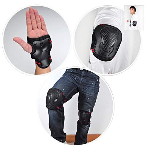 Pellor Outdoor Sports Protective Gear Skating Cycling Sports Gear Set of 6pcs For Children & Adults (Blue, M (Tall 150-165cm))